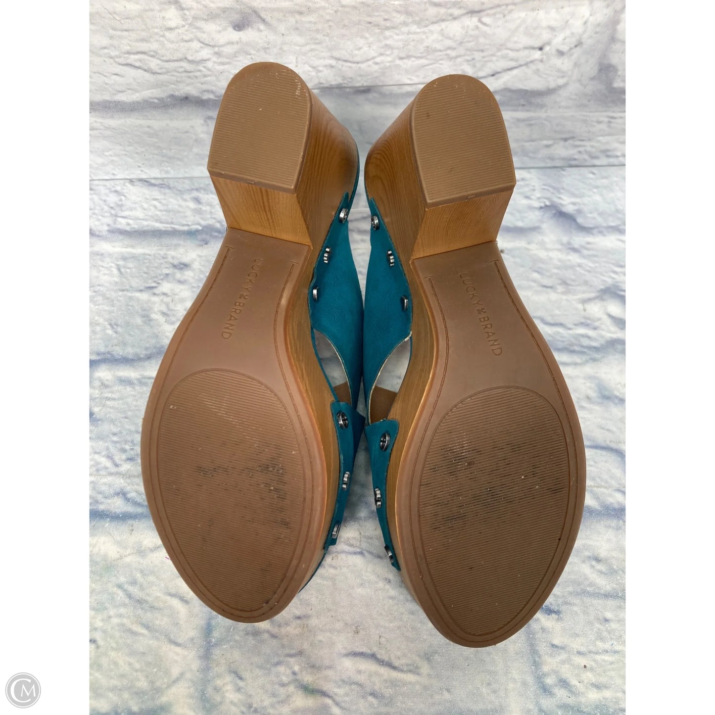Sandals Heels Block By Lucky Brand In Blue, Size: 10