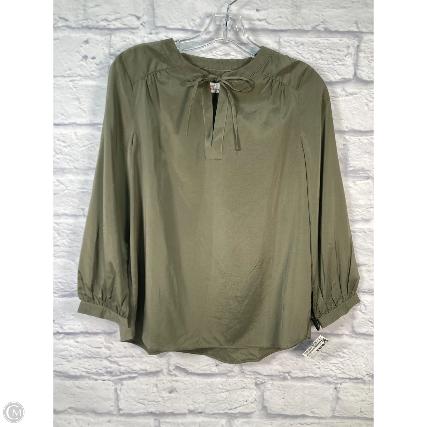 Blouse Long Sleeve By Vineyard Vines In Green, Size: S