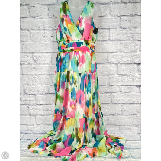 Dress Party Midi By Clothes Mentor In Multi-colored, Size: L