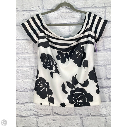 Top Short Sleeve By Frank Lyman In Black & White, Size: L