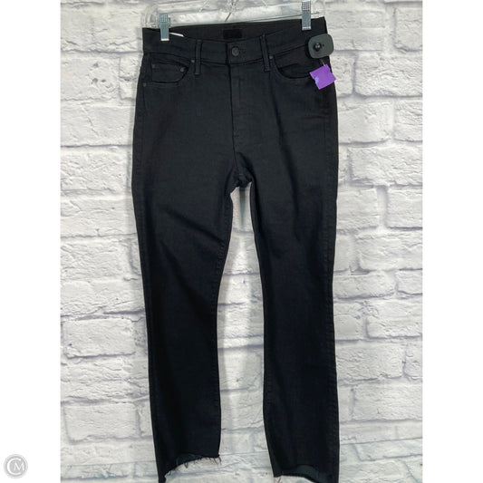 Jeans Straight By Mother In Black Denim, Size: 8