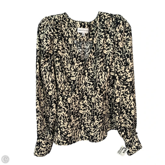 Blouse Long Sleeve By Gibson And Latimer In Black & Cream, Size: S