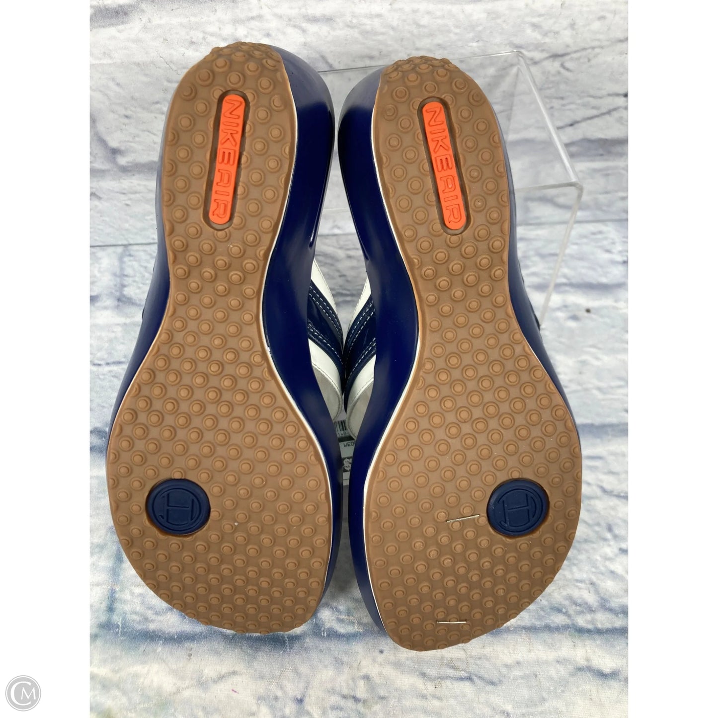 Sandals Heels Wedge By Cole-haan In Blue & White, Size: 7