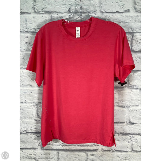 Athletic Top Short Sleeve By Lululemon In Pink, Size: 6