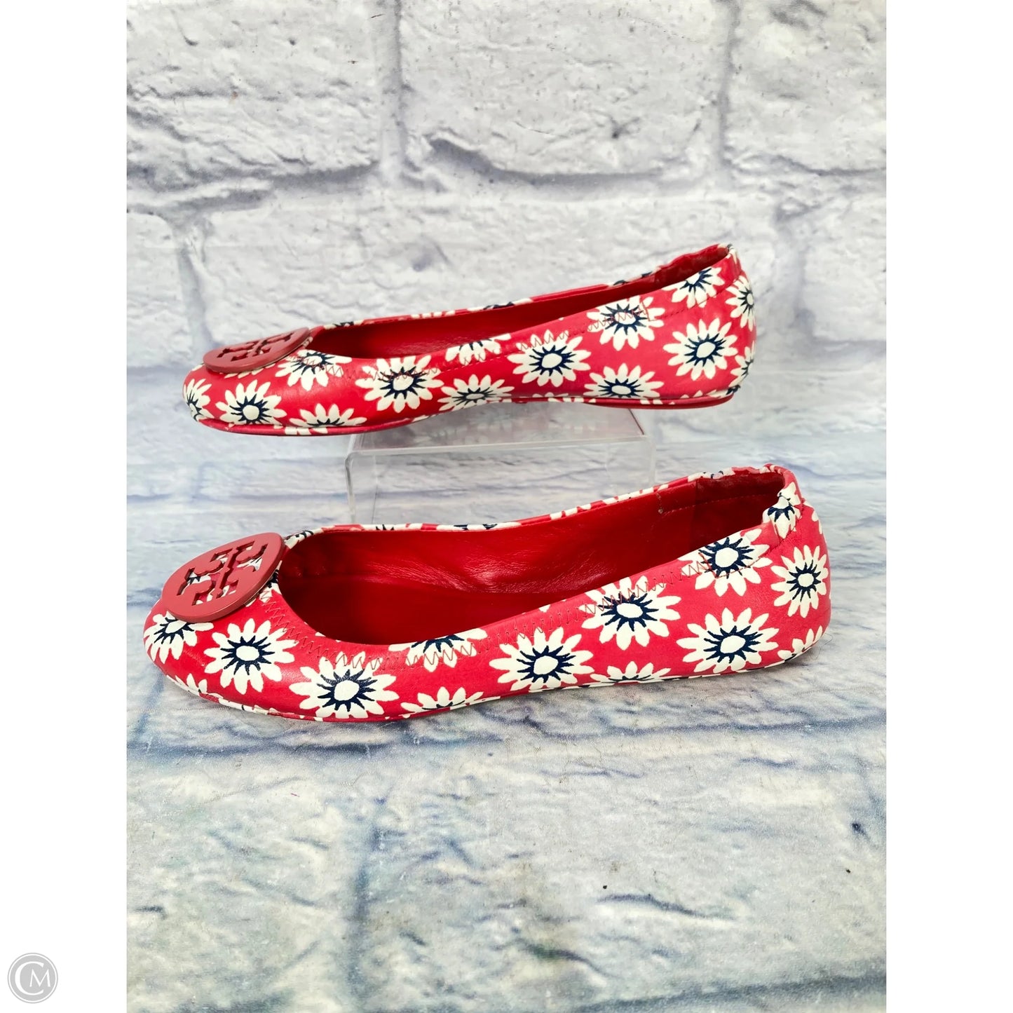 Shoes Designer By Tory Burch In Red & White, Size: 8.5
