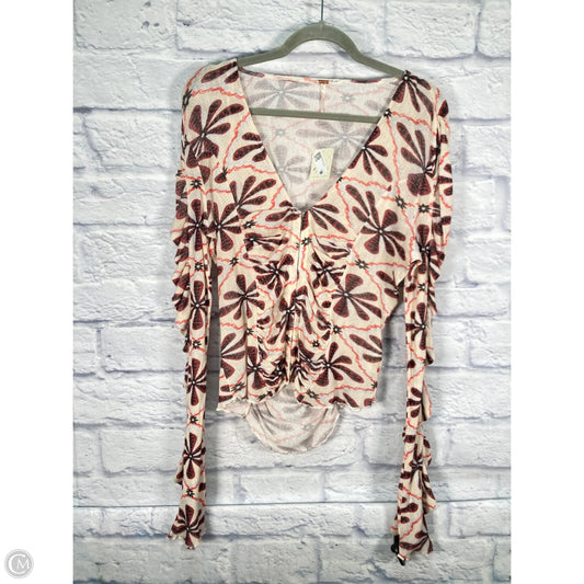 Top Long Sleeve By Free People In Floral Print, Size: L