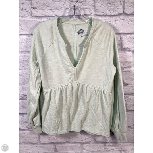 Top Long Sleeve By Pilcro In Green, Size: S
