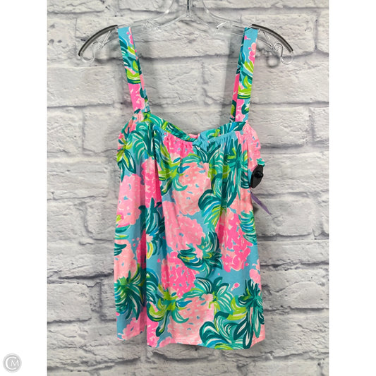 Top Sleeveless Designer By Lilly Pulitzer In Green & Pink, Size: M