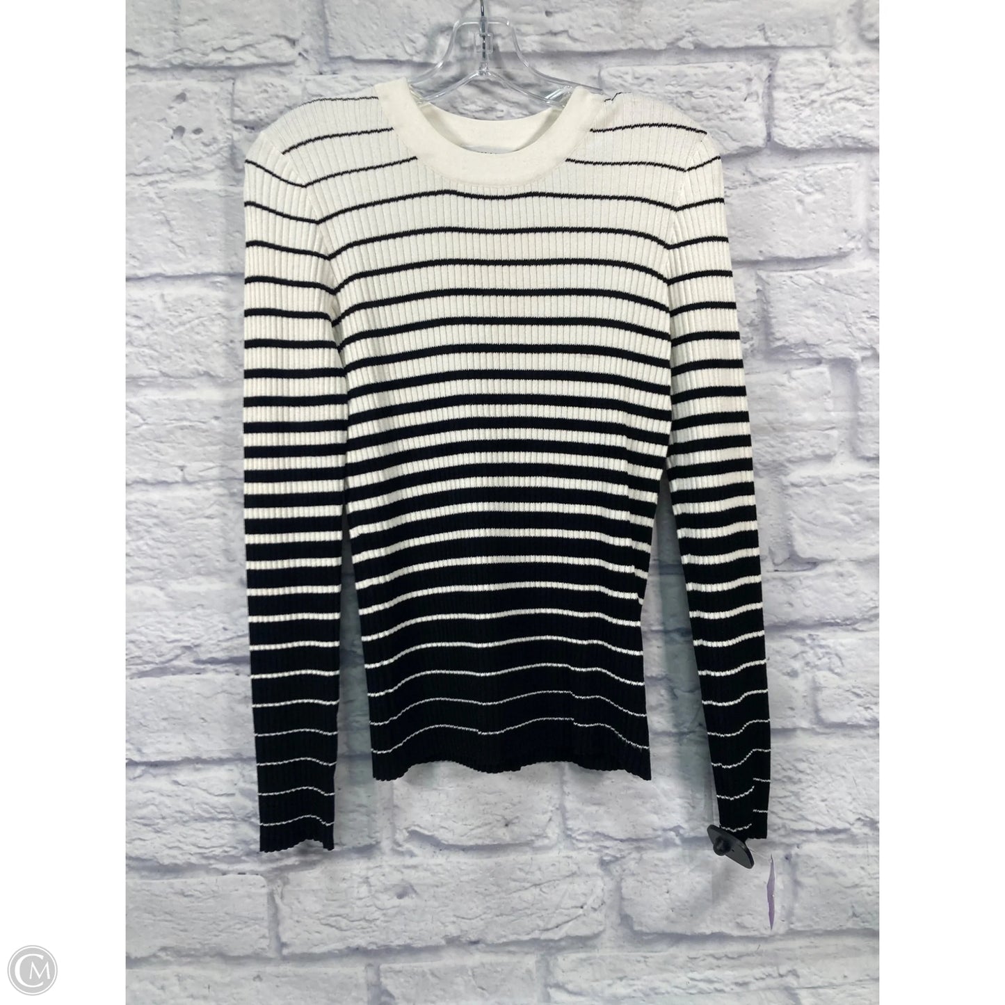 Top Long Sleeve Designer By Milly In Striped Pattern, Size: L