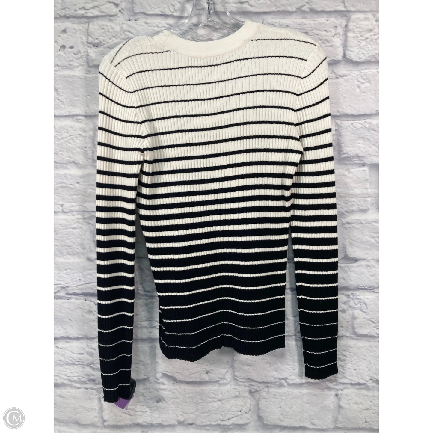 Top Long Sleeve Designer By Milly In Striped Pattern, Size: L