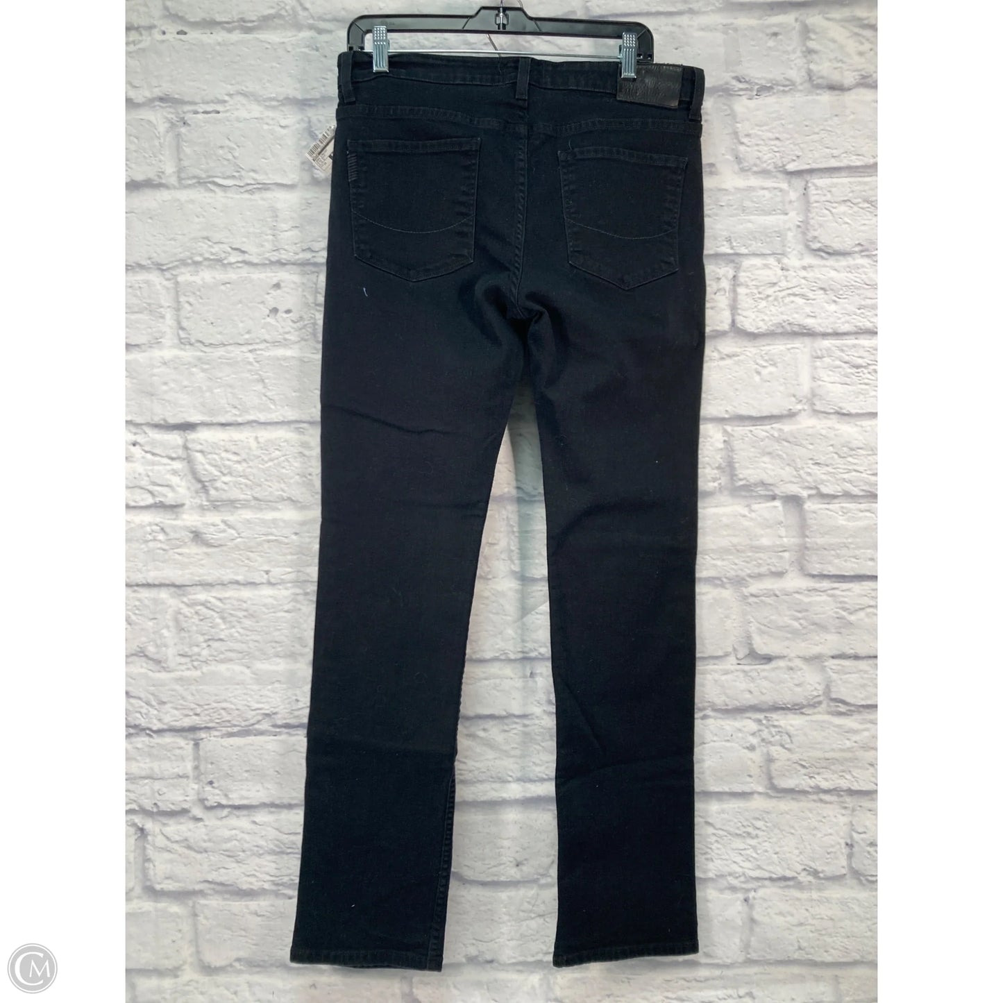 Jeans Straight By Paige In Black Denim, Size: 14