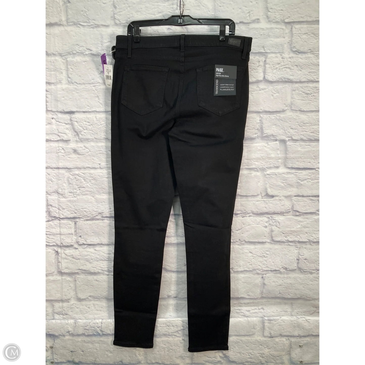 Jeans Skinny By Paige In Black Denim, Size: 14