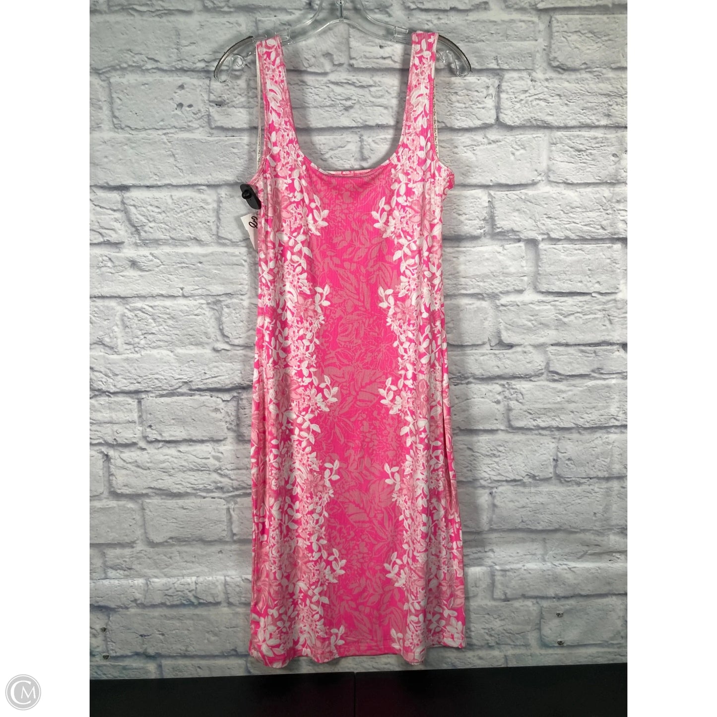 Dress Designer By Lilly Pulitzer In Pink & White, Size: L
