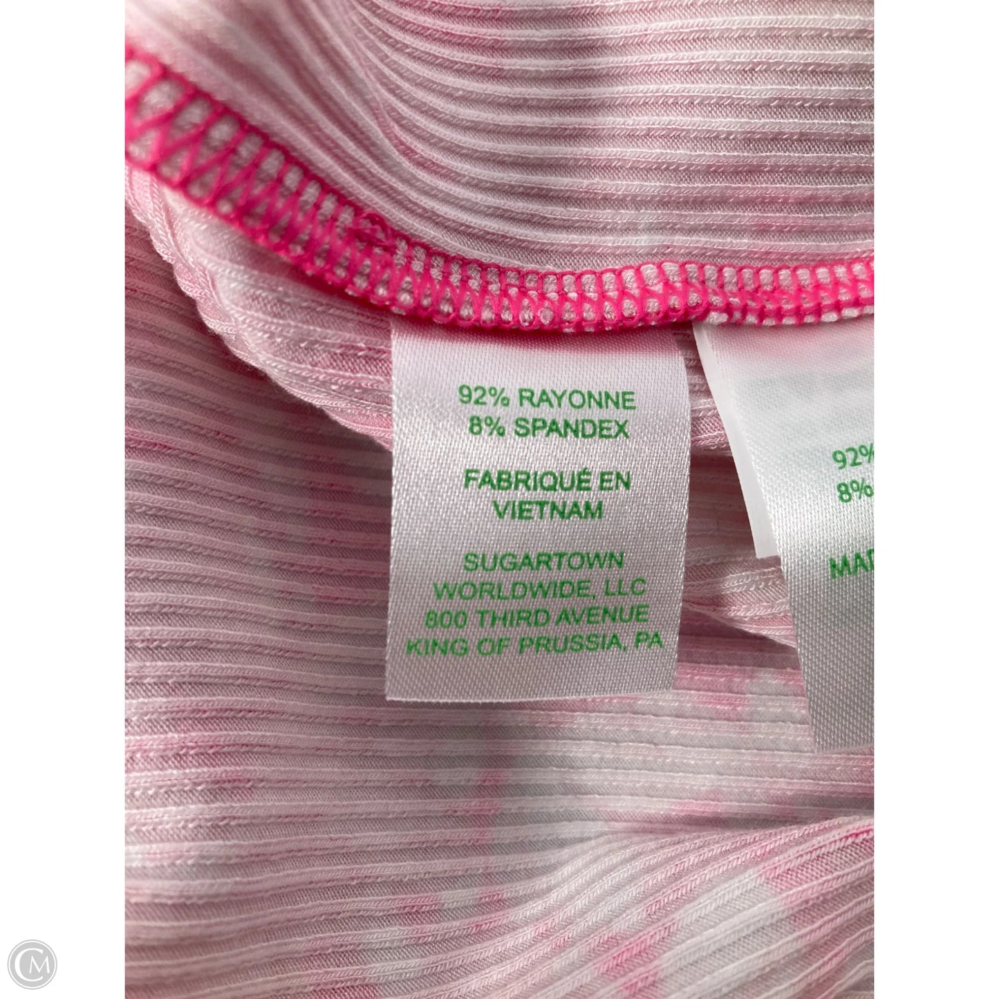 Dress Designer By Lilly Pulitzer In Pink & White, Size: L