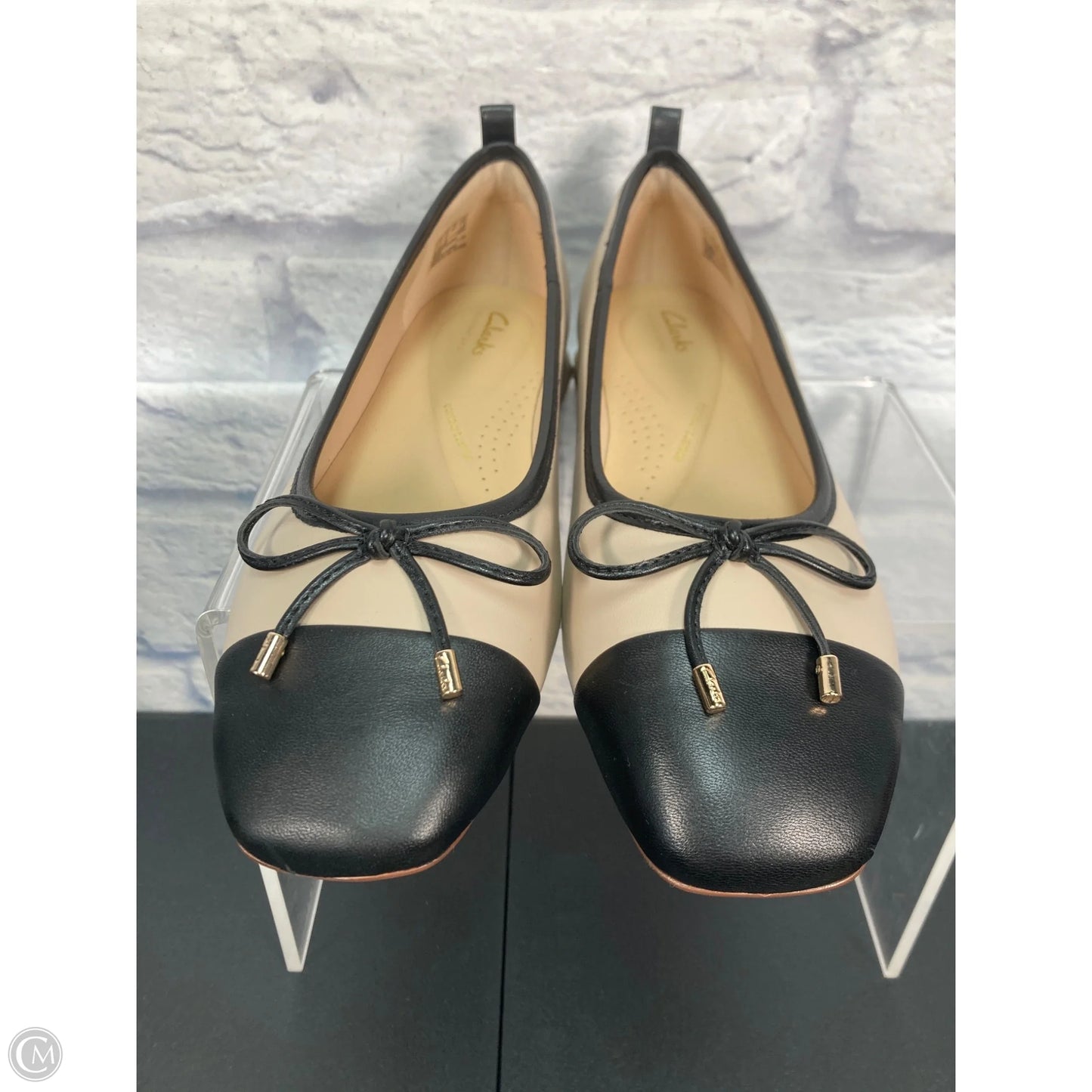 Shoes Heels Block By Clarks In Black & Cream, Size: 8.5