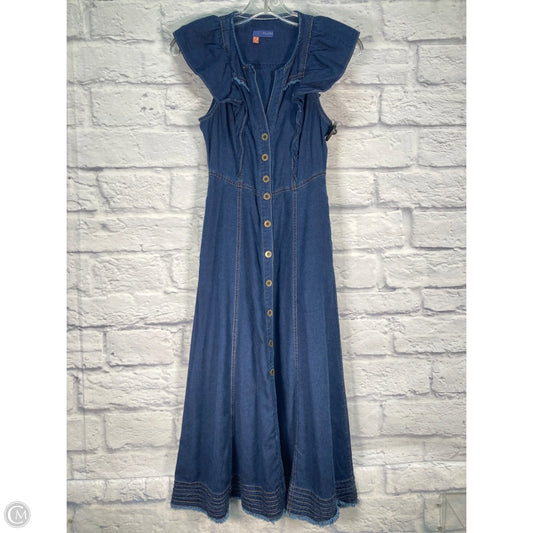 Dress Casual Midi By Pilcro In Blue Denim, Size: Xxsp