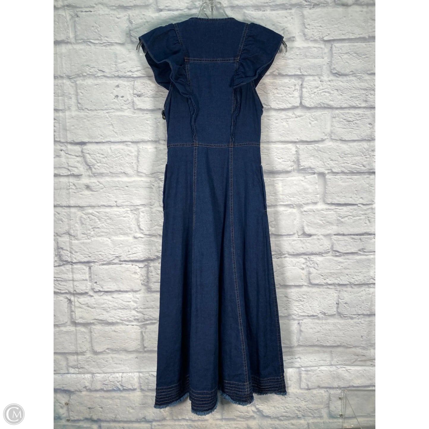 Dress Casual Midi By Pilcro In Blue Denim, Size: Xxsp