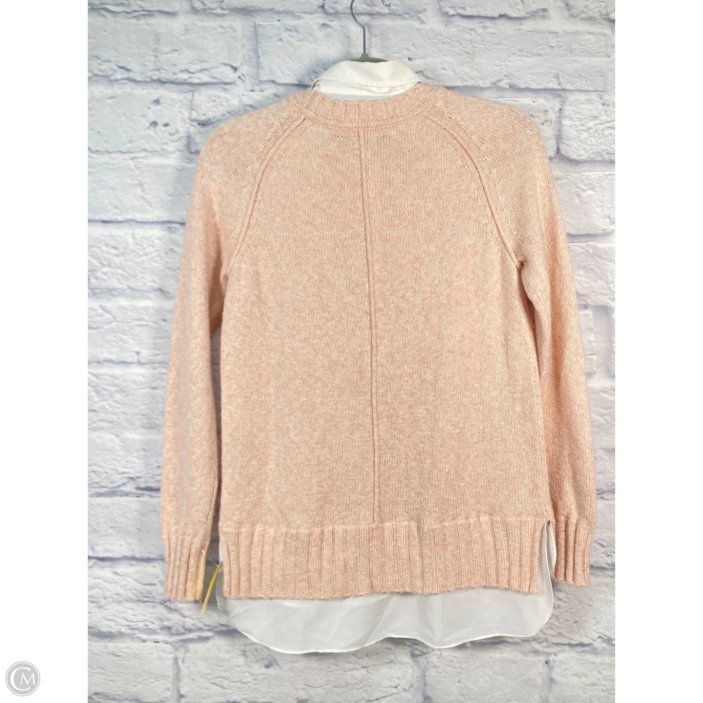 Sweater By Lauren By Ralph Lauren In Pink & White, Size: Xs