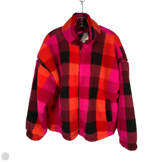 Jacket Faux Fur & Sherpa By A New Day In Pink & Red, Size: M