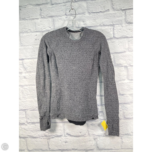 Athletic Top Long Sleeve Crewneck By Lululemon In Black & Grey, Size: S