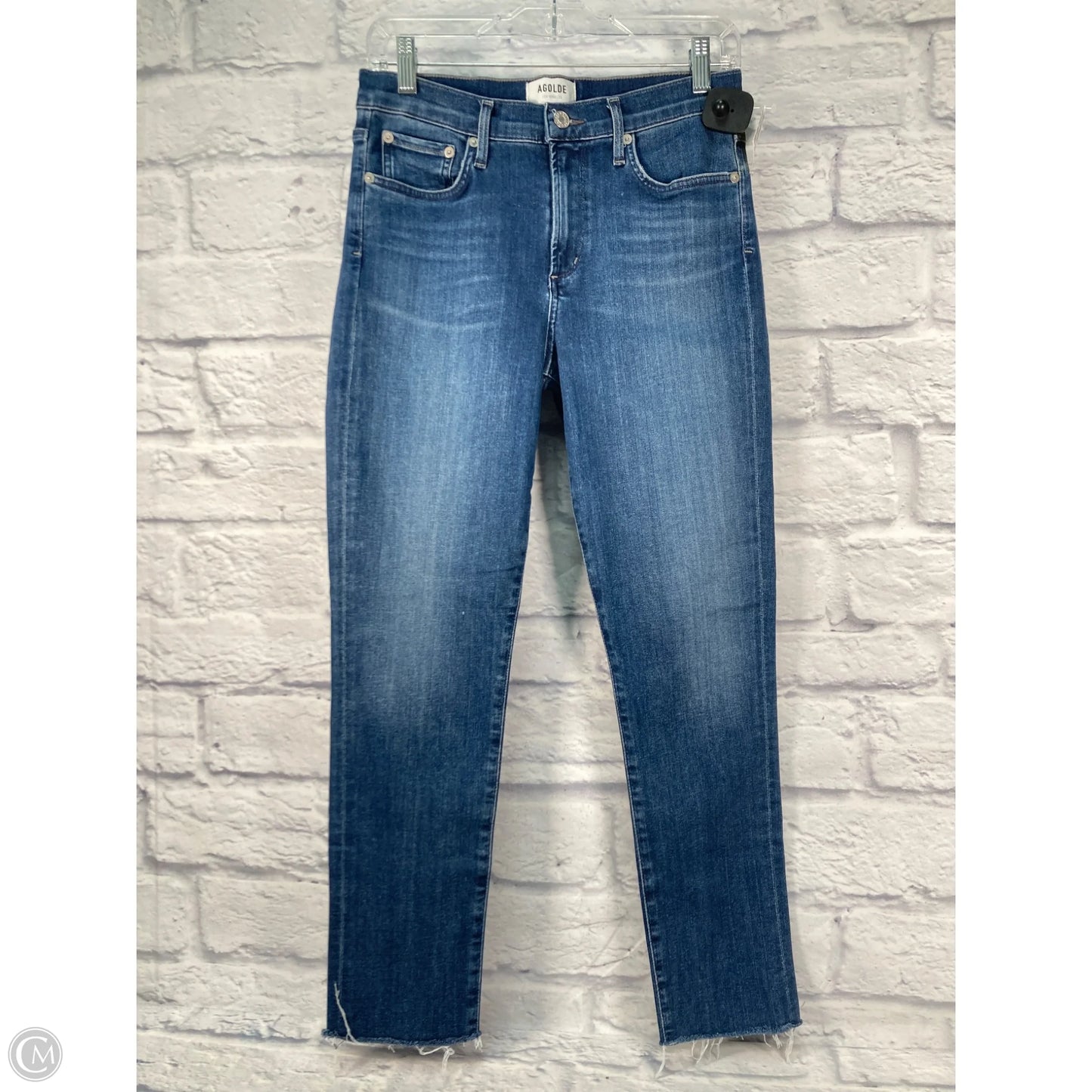 Jeans Straight By Agolde In Blue Denim, Size: 4
