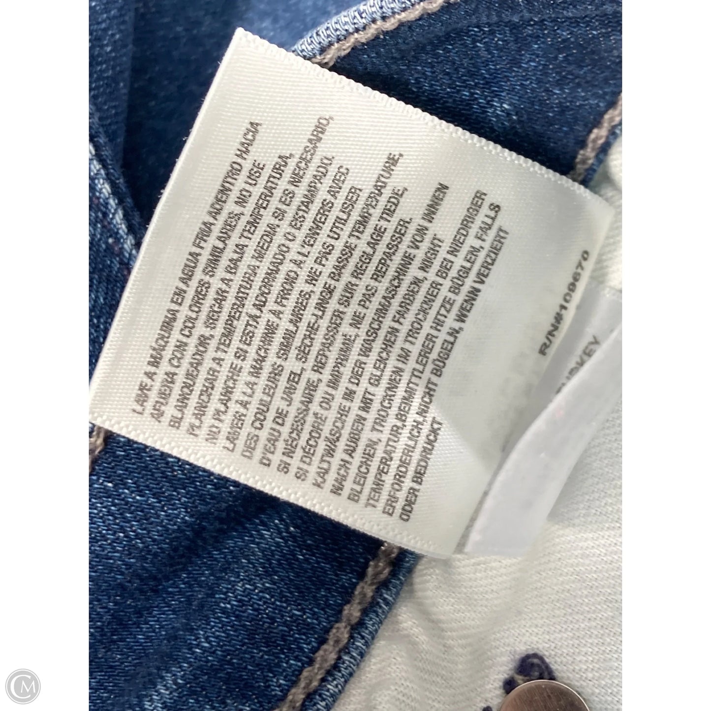 Jeans Straight By Agolde In Blue Denim, Size: 4