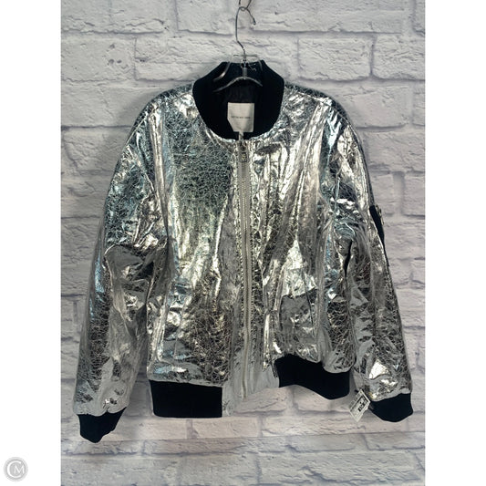 Jacket Puffer & Quilted By Avec Les Filles In Silver, Size: L