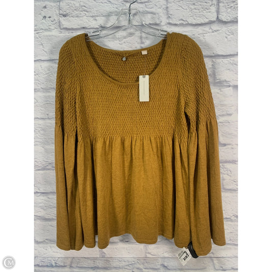 Top Long Sleeve By Knitted And Knotted In Yellow, Size: M