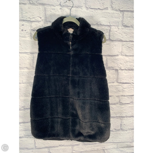 Vest Faux Fur & Sherpa By Chicos In Black, Size: Xl