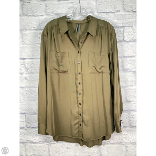 Blouse Long Sleeve By Anthropologie In Green, Size: L