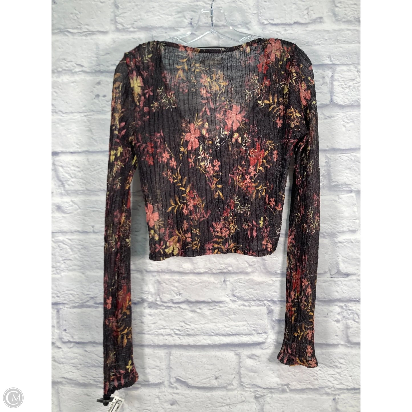 Top Long Sleeve By We The Free In Black & Pink, Size: M