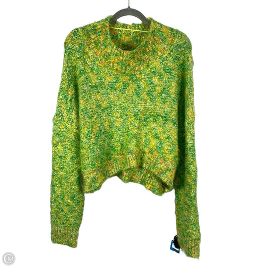 Sweater By Free People In Green & Yellow, Size: L