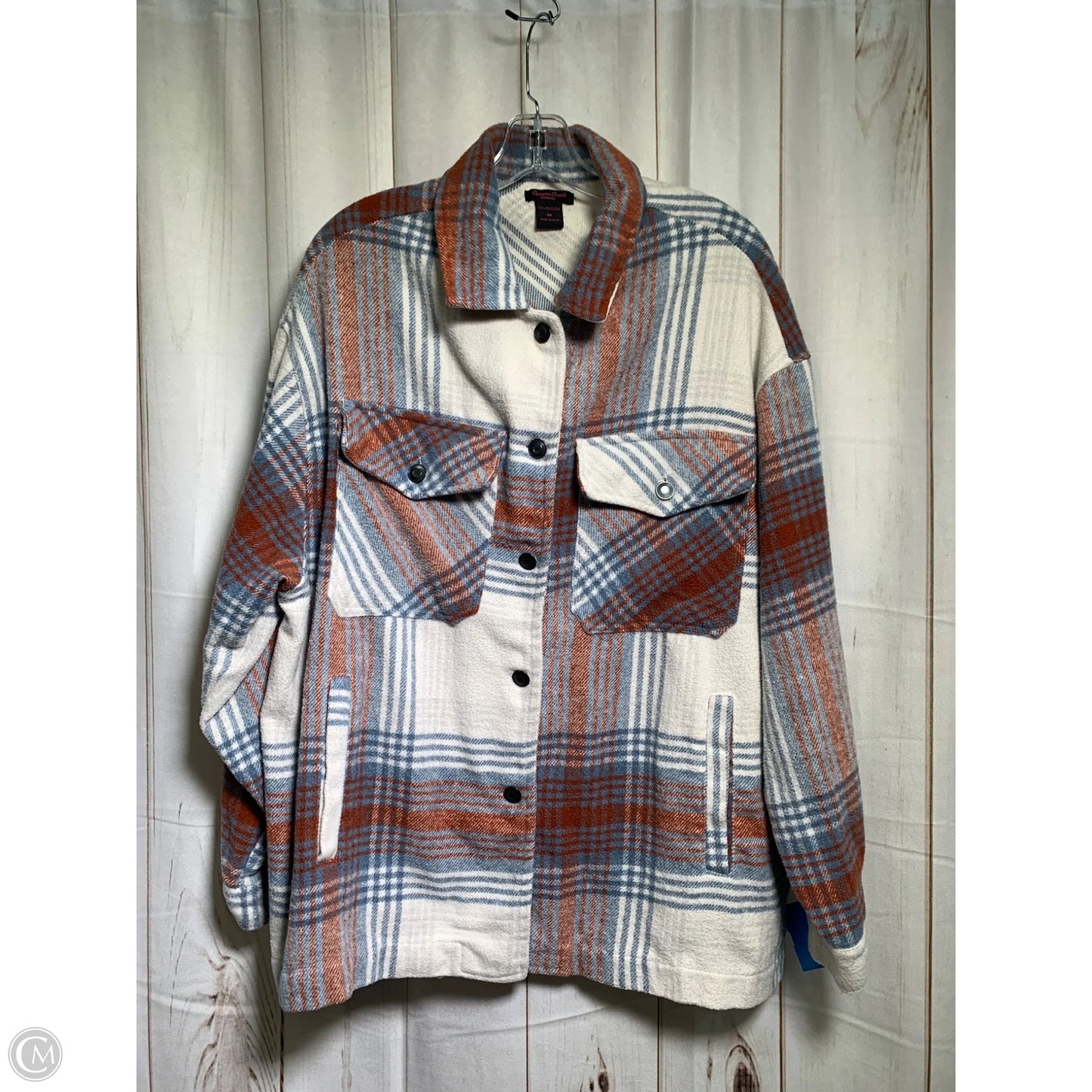Jacket Fleece By Clothes Mentor In Plaid Pattern, Size: 3x