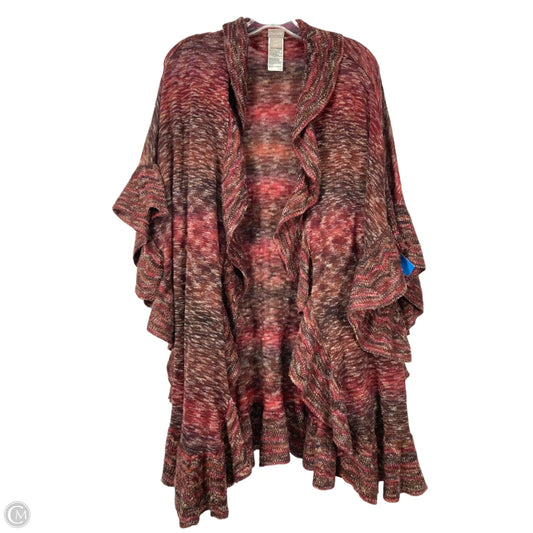 Sweater Cardigan By Chicos In Brown & Purple, Size: Xl