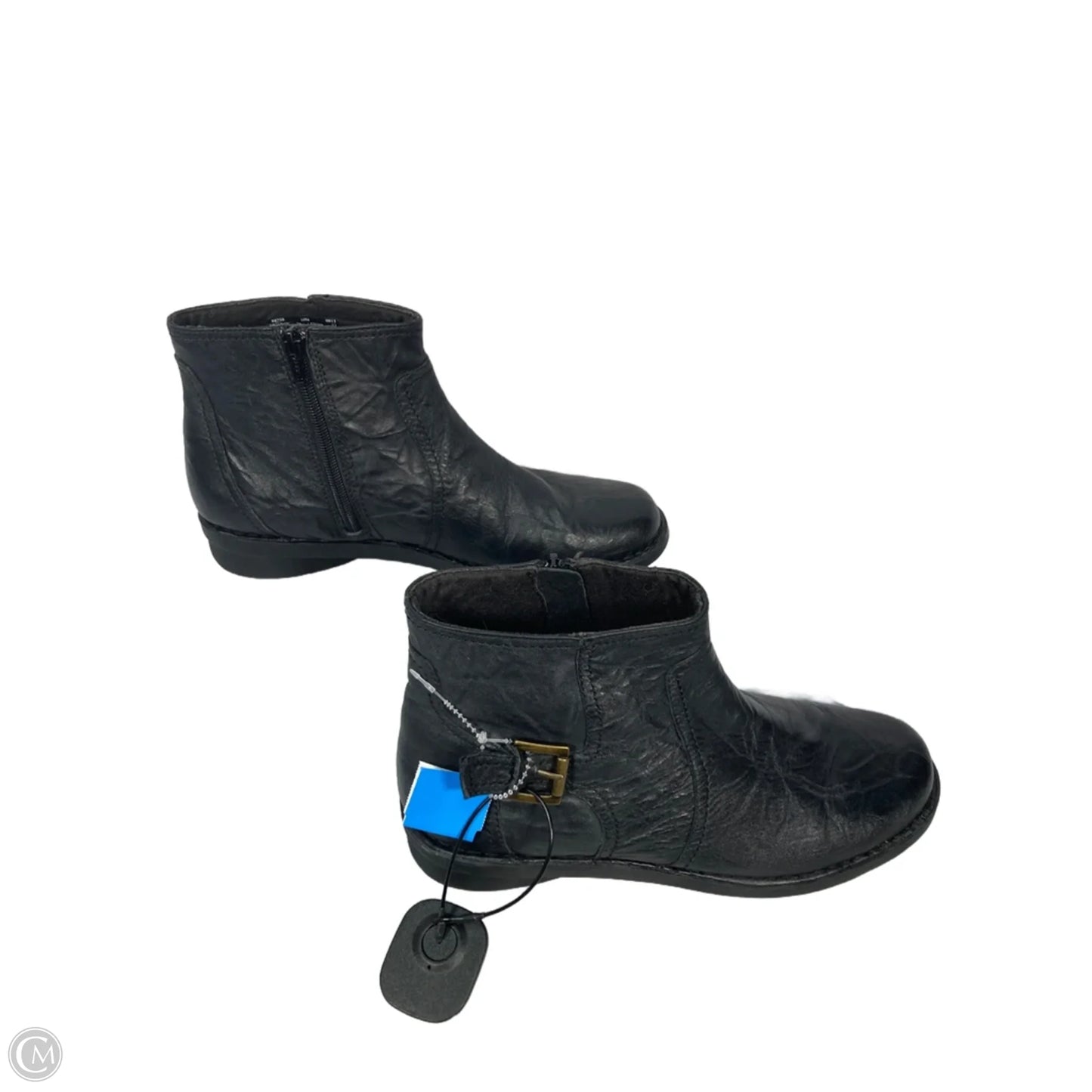 Boots Ankle Flats By Clarks In Black, Size: 10