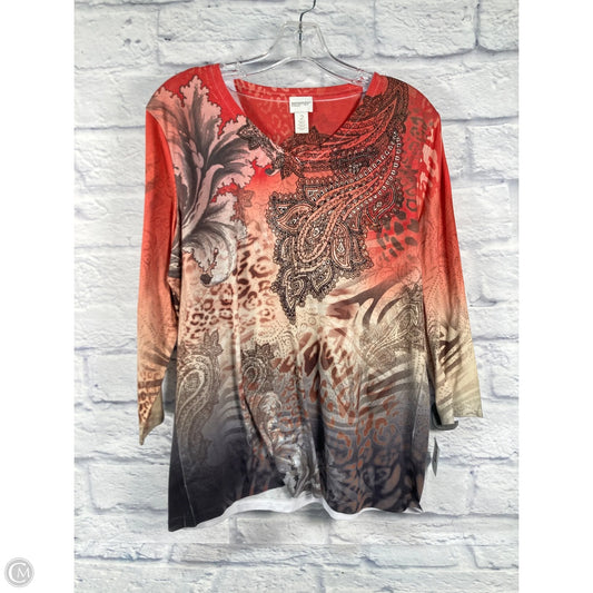 Top 3/4 Sleeve By Chicos In Multi-colored, Size: L