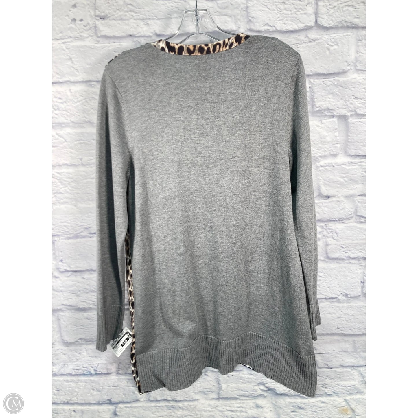 Sweater Cardigan By Chicos In Animal Print, Size: L