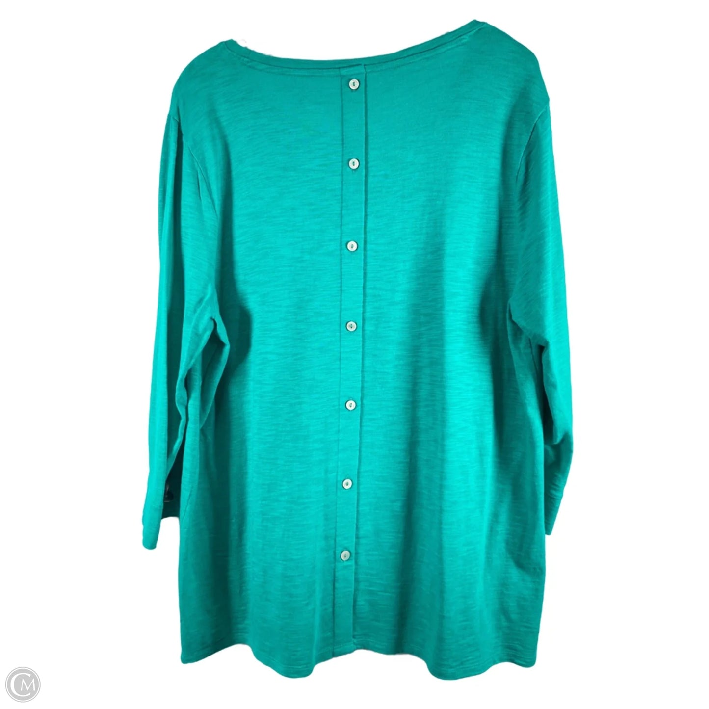Top 3/4 Sleeve By Chicos In Green, Size: Xl