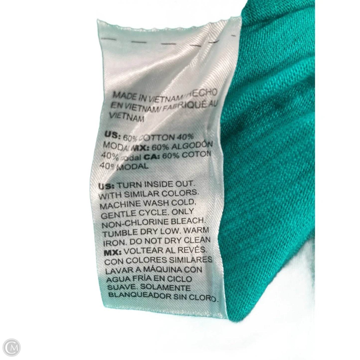 Top 3/4 Sleeve By Chicos In Green, Size: Xl