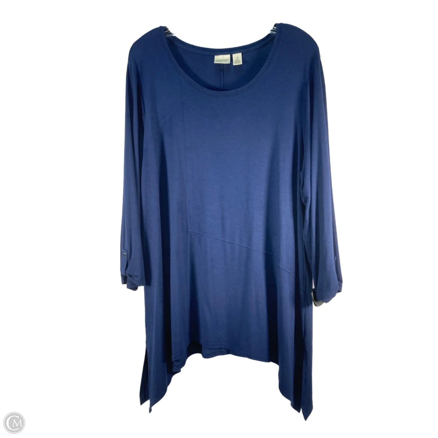 Top 3/4 Sleeve By Chicos In Blue, Size: Xl