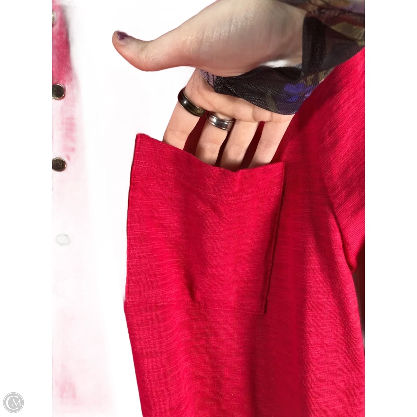 Top 3/4 Sleeve By Chicos In Pink, Size: Xl