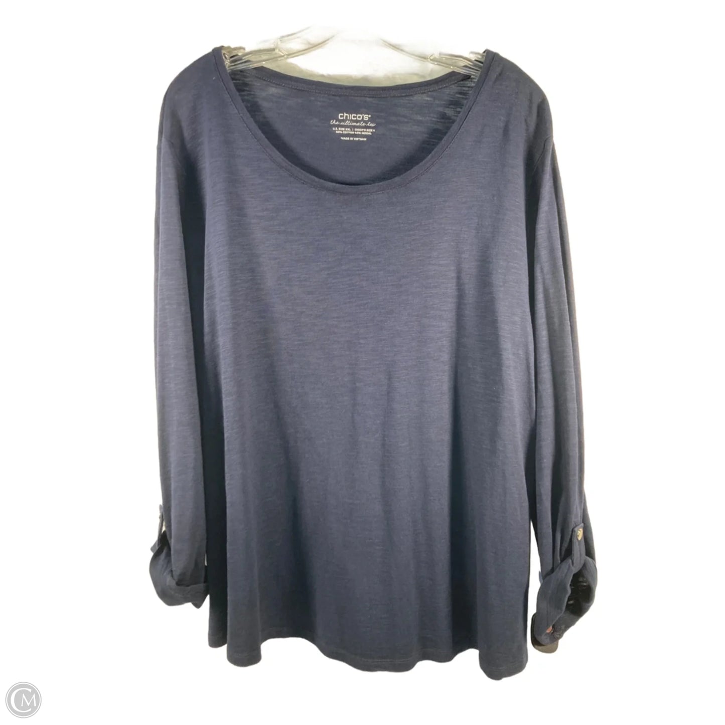 Top 3/4 Sleeve By Chicos In Blue, Size: Xxl