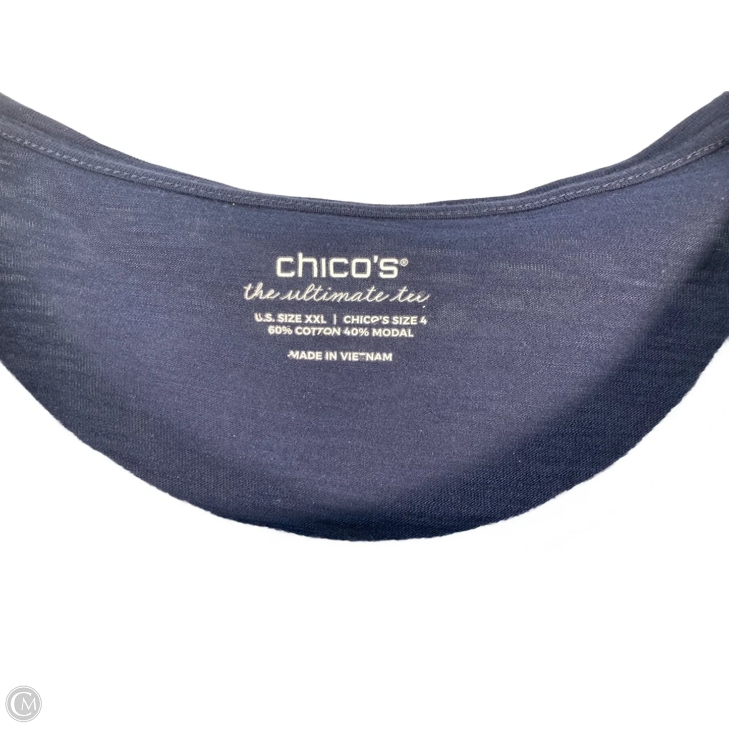 Top 3/4 Sleeve By Chicos In Blue, Size: Xxl