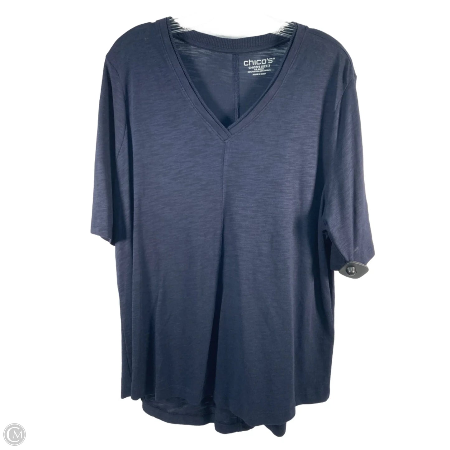 Top Short Sleeve By Chicos In Blue, Size: Xl
