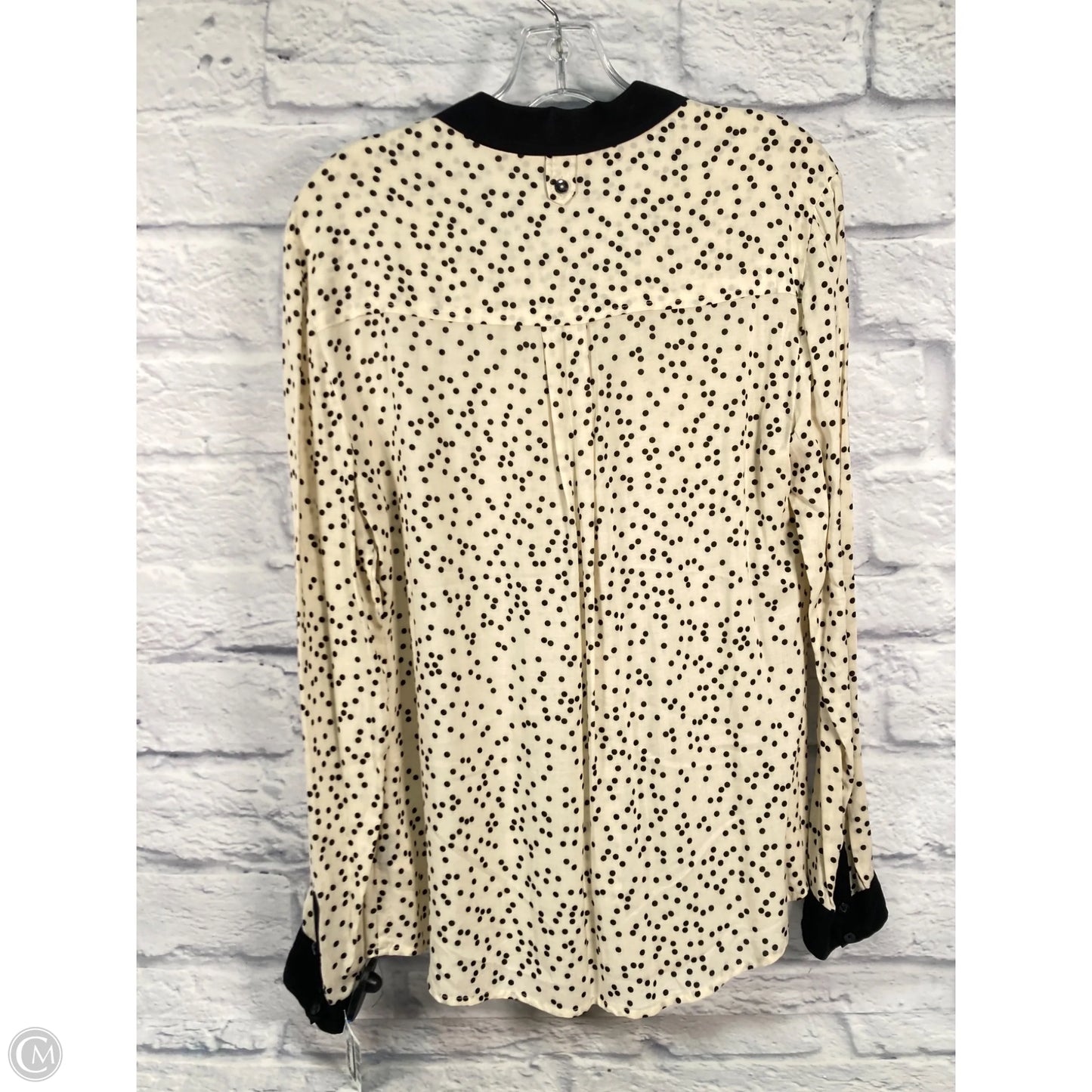 Blouse Long Sleeve By Maeve In Polkadot Pattern, Size: M