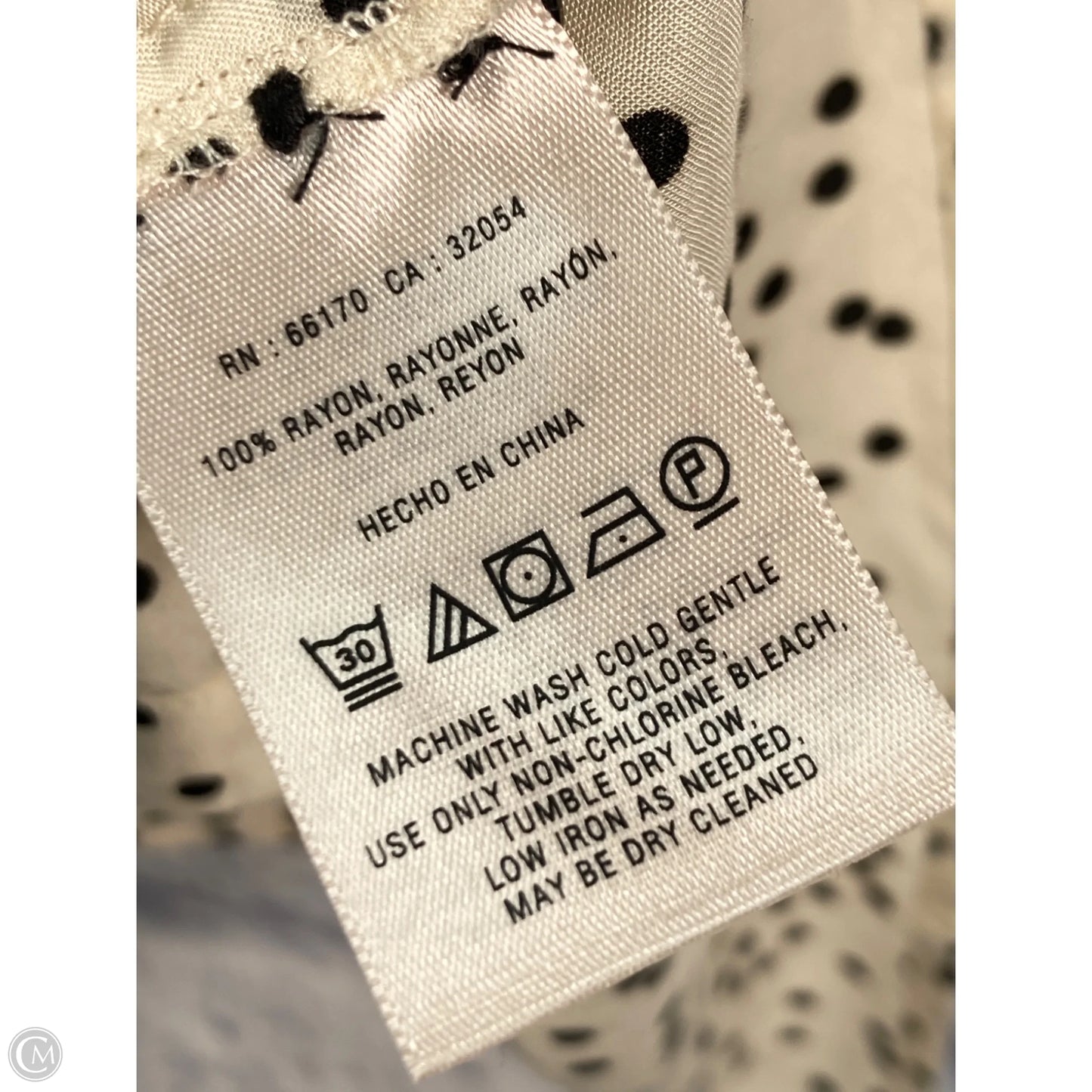 Blouse Long Sleeve By Maeve In Polkadot Pattern, Size: M