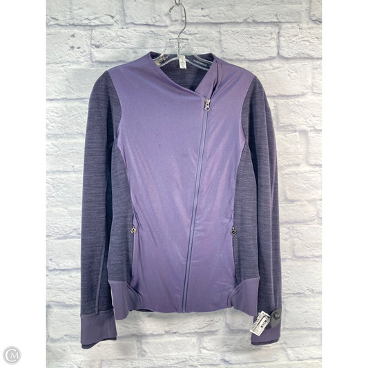 Athletic Jacket By Lululemon In Black & Purple, Size: L