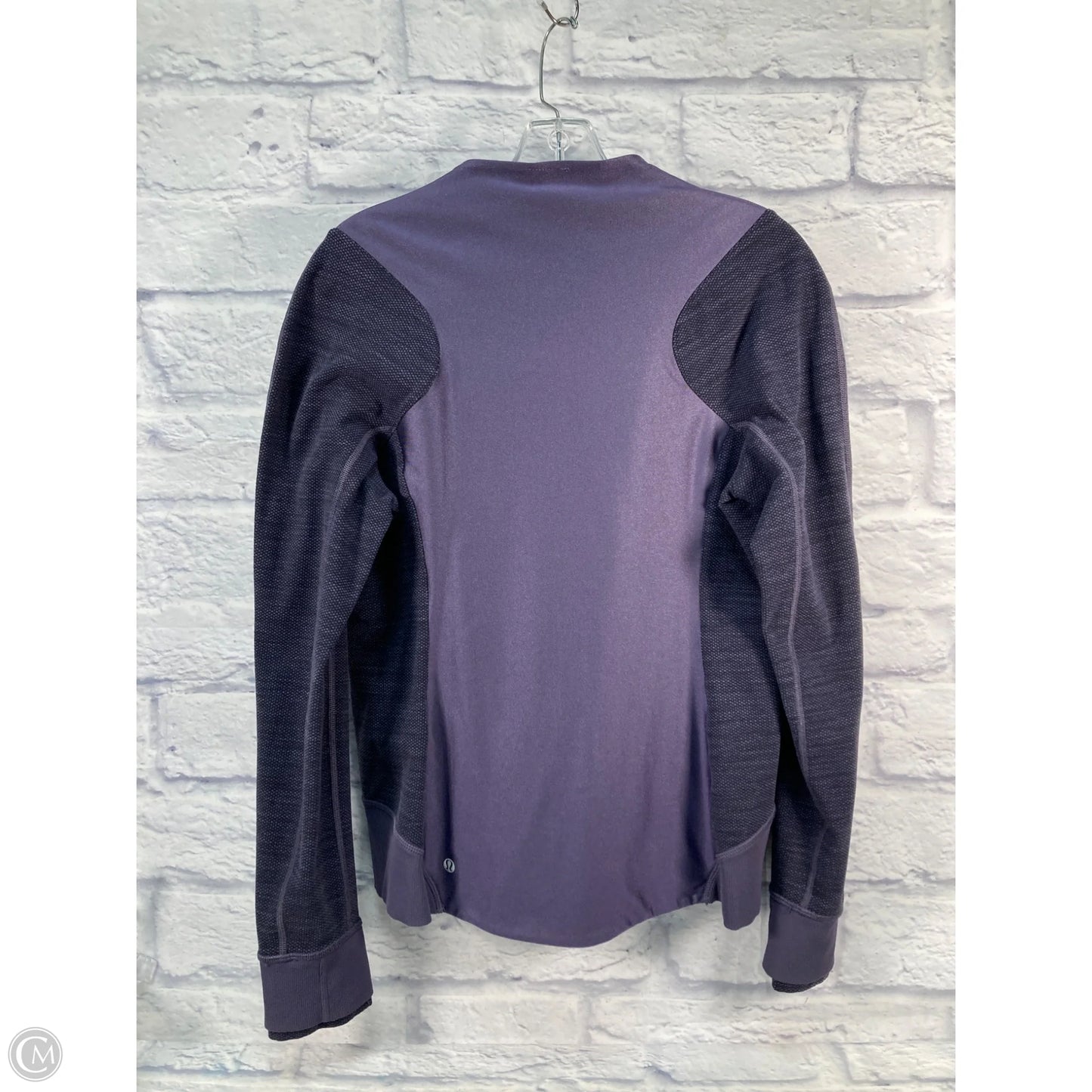 Athletic Jacket By Lululemon In Black & Purple, Size: L