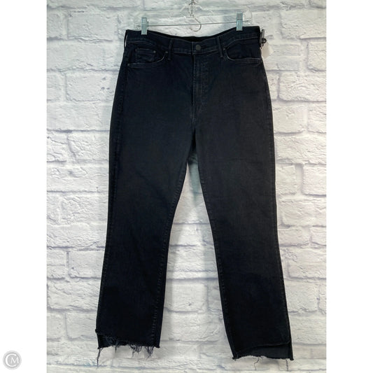 Jeans Cropped By Mother In Black Denim, Size: 16