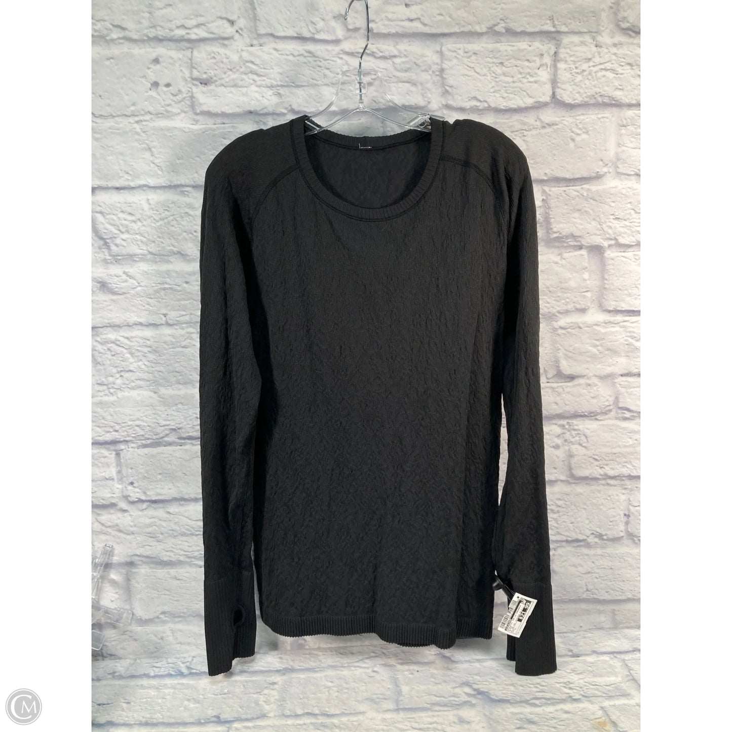Athletic Top Long Sleeve Crewneck By Lululemon In Black, Size: L